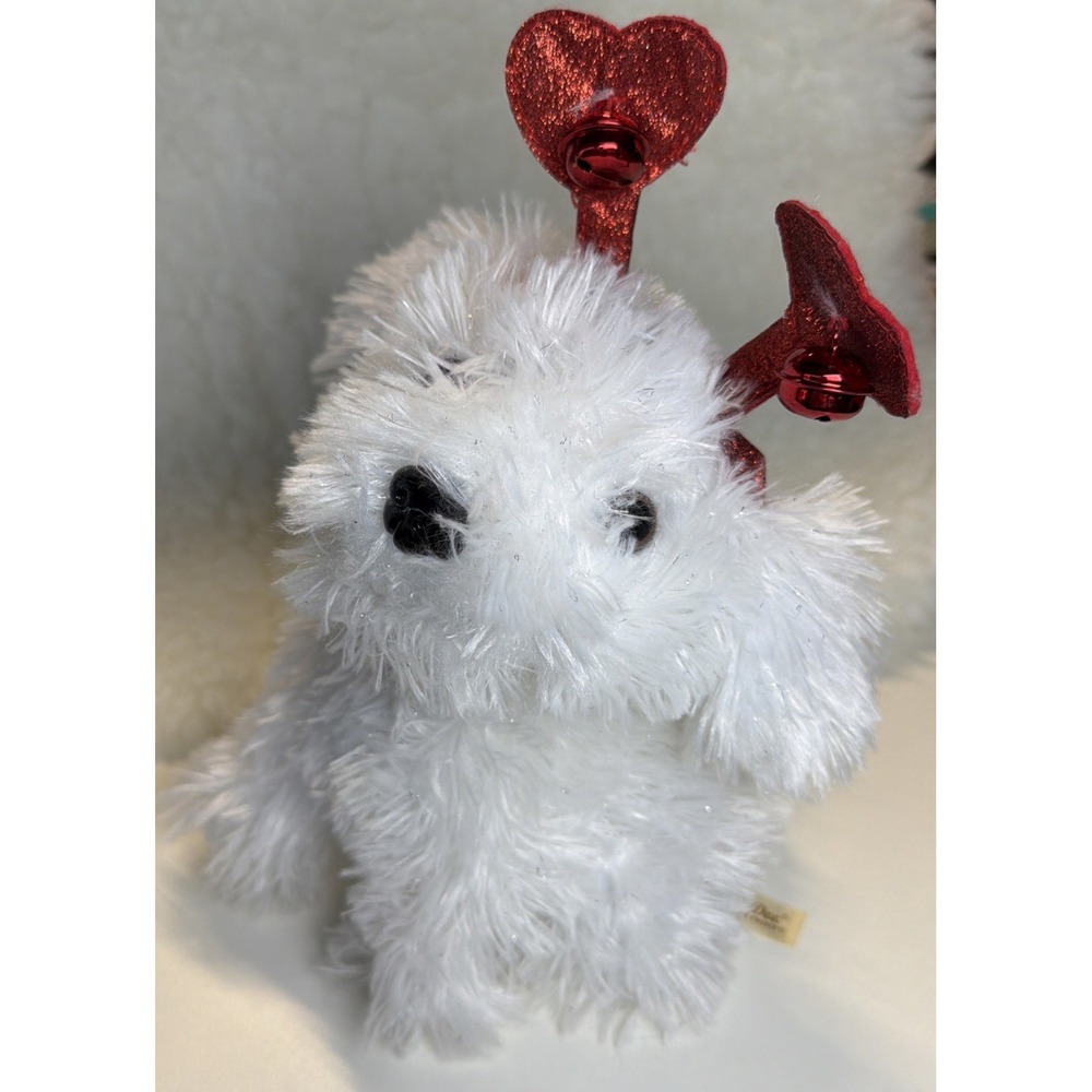 Dan Dee Puppy Dog White Red Hearts Animated & Sings You're The One That‎ I Want